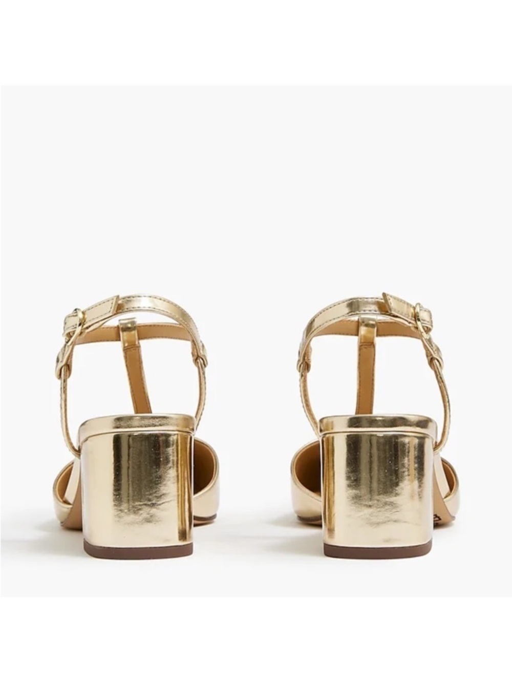 J. Crew gold t-strap heels - Picture 4 of 12